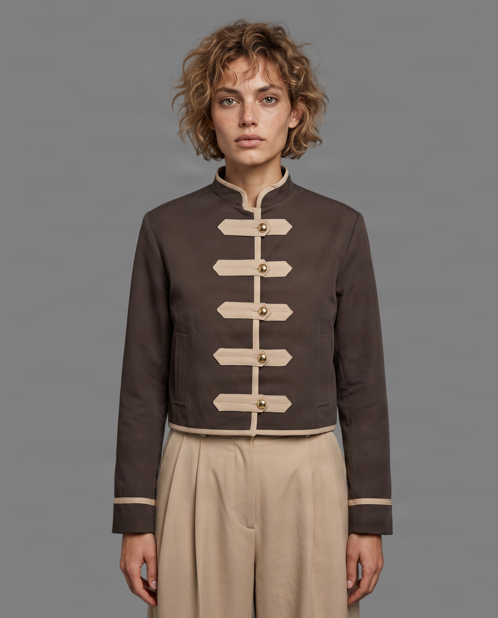 Military Style Cropped Jacket
