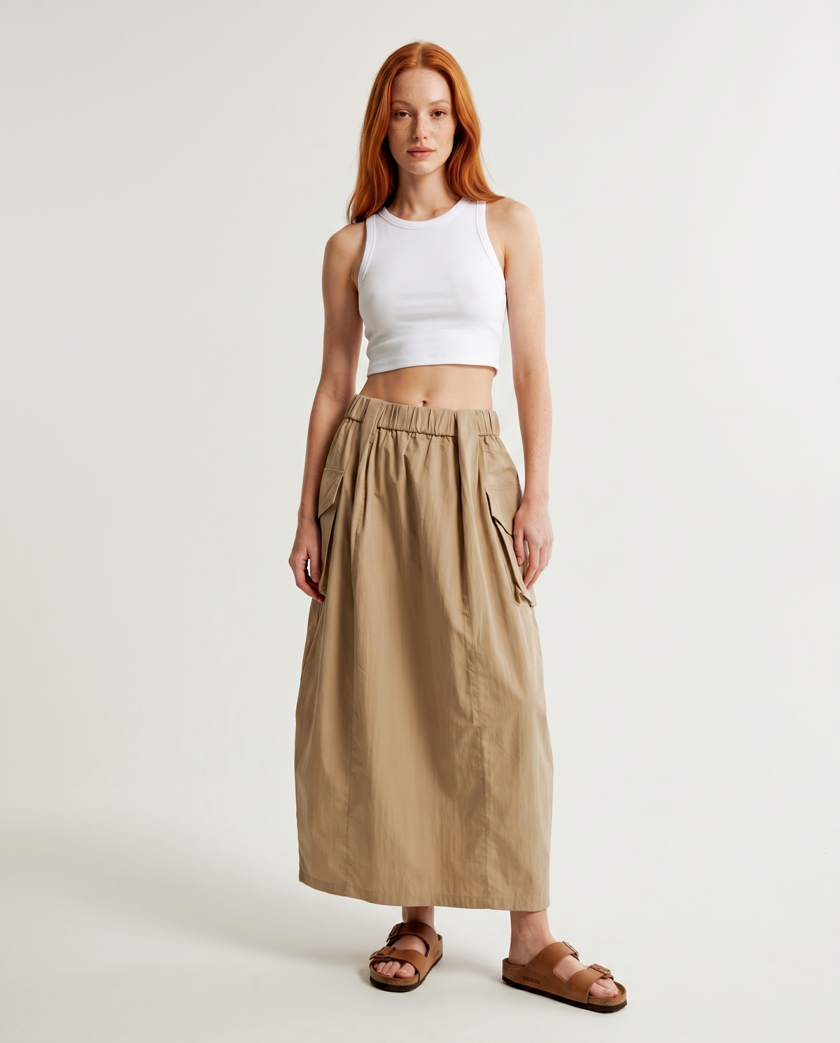 Relaxed Fit Midi Skirt
