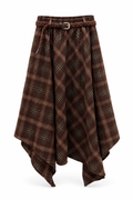 Asymmetric Plaid Skirt Belt