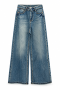 Vintage Wash Wide-Leg Jeans