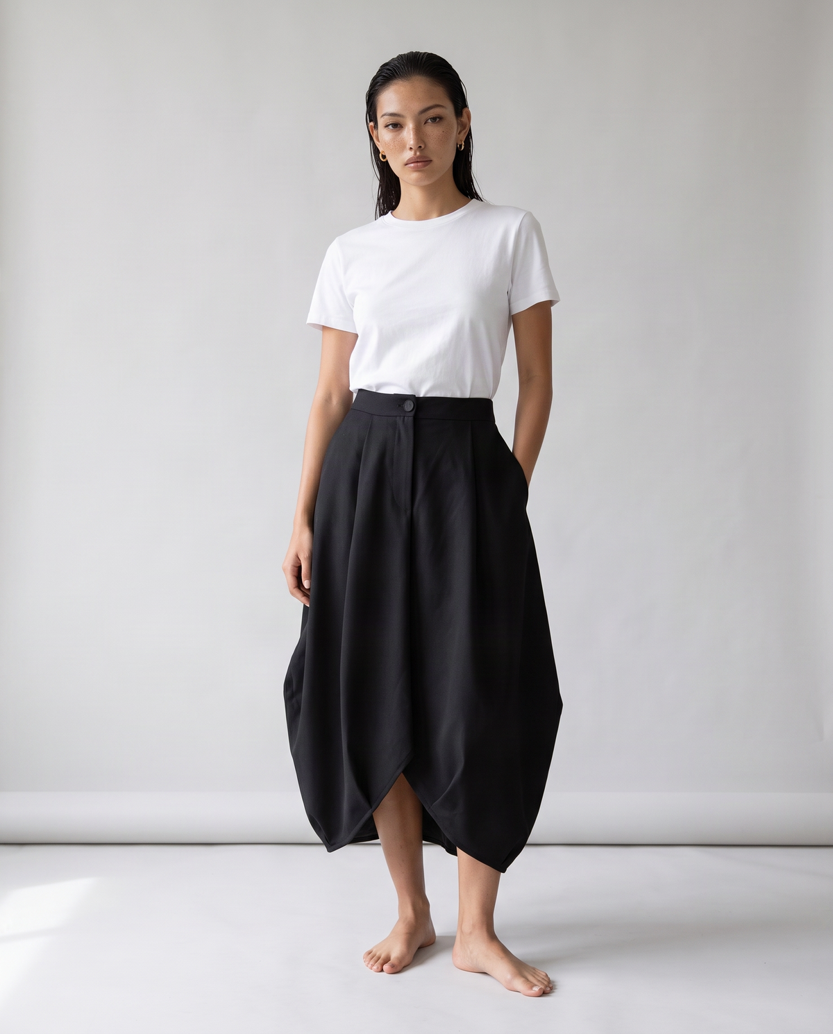 Draped Midi Skirt