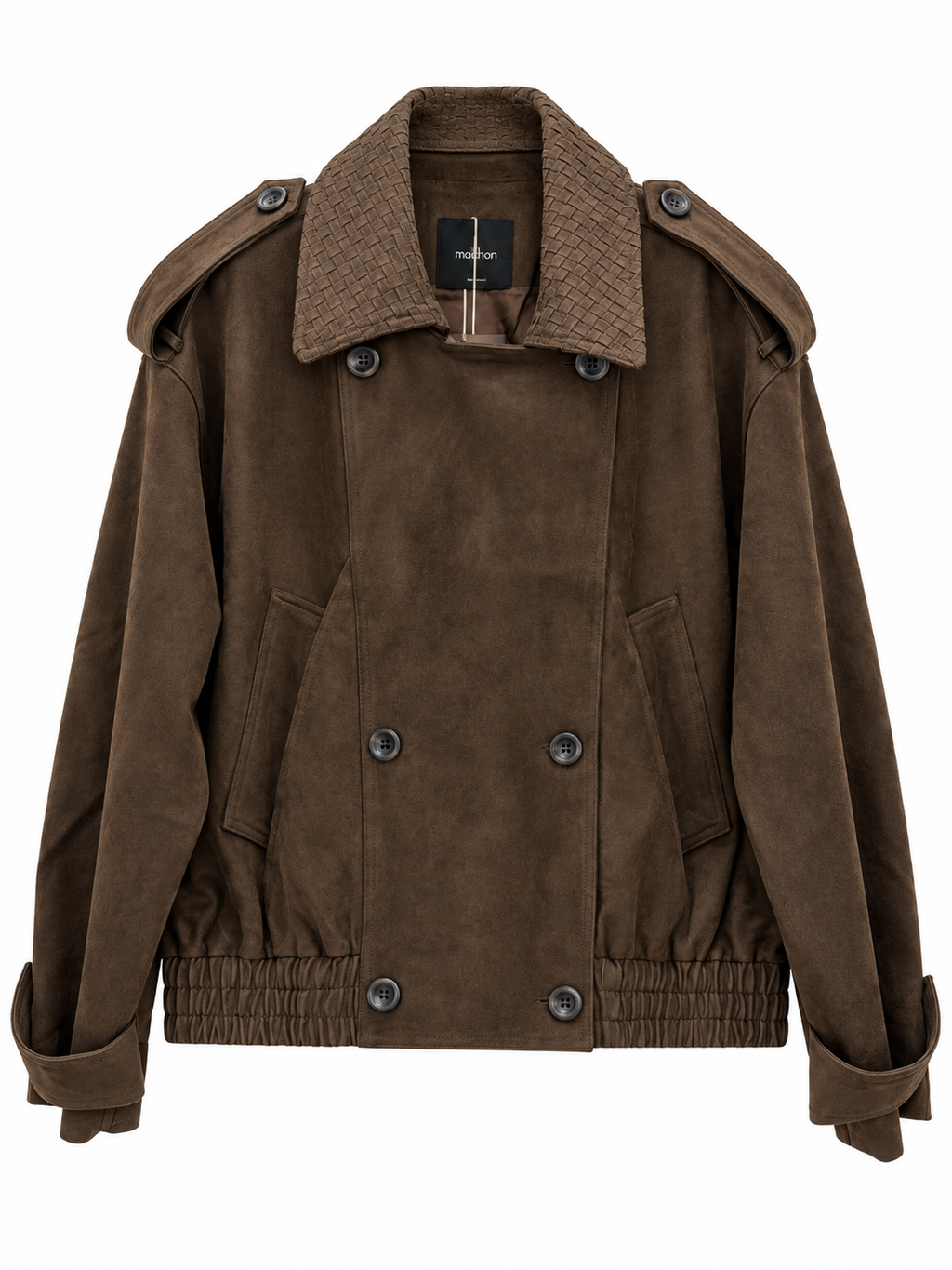 Taupe Suede Double-Breasted Jacket