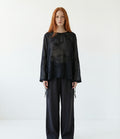 Sheer Black Floral Blouse