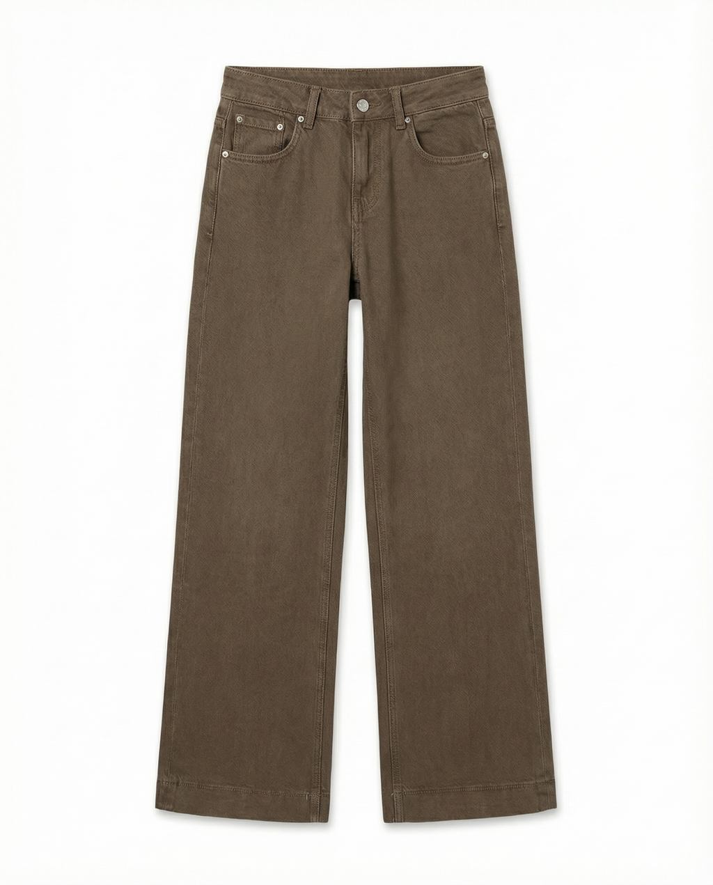 Brown Straight Fit Pants
