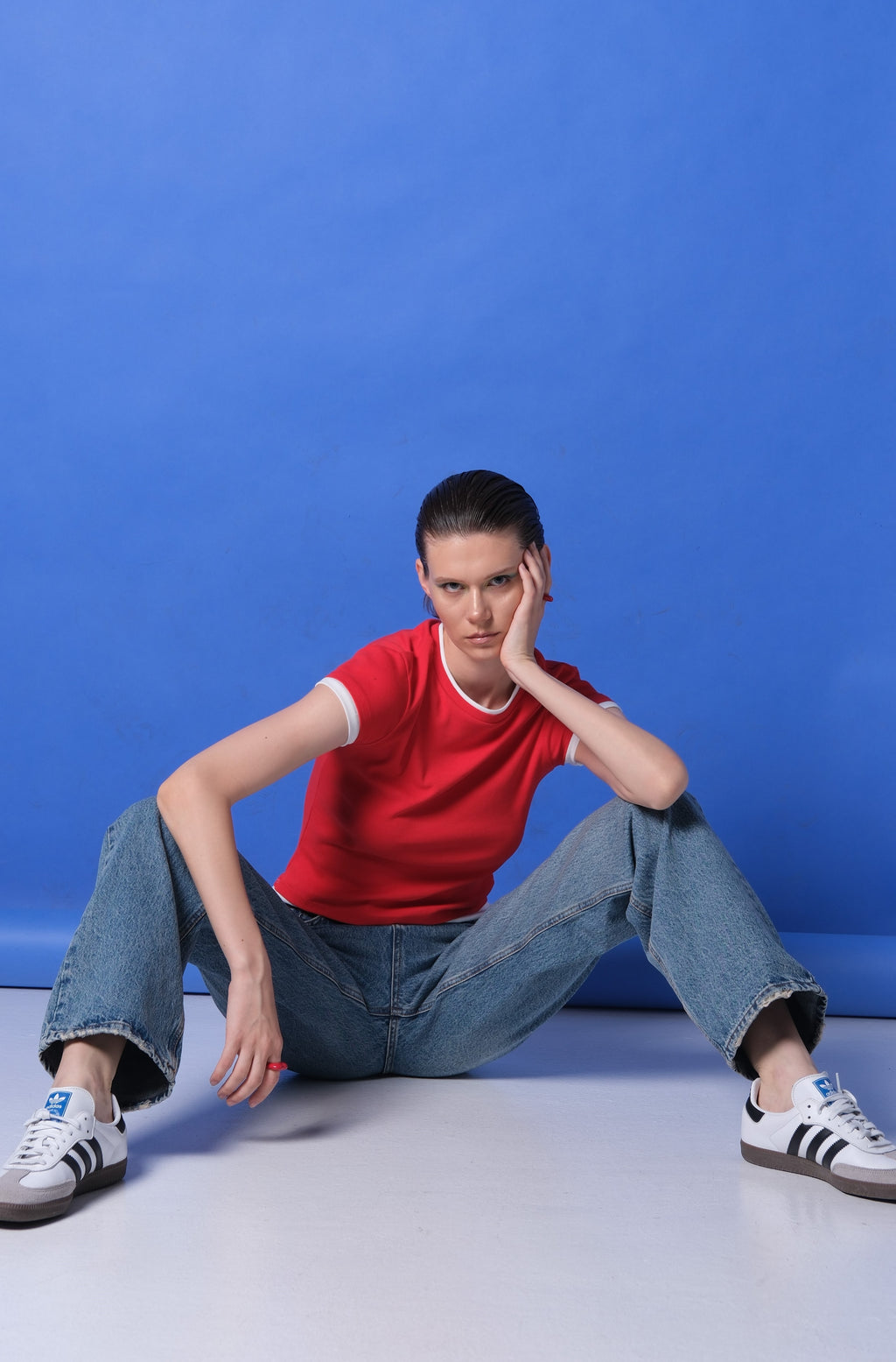 High-Waisted Straight-Leg Jeans