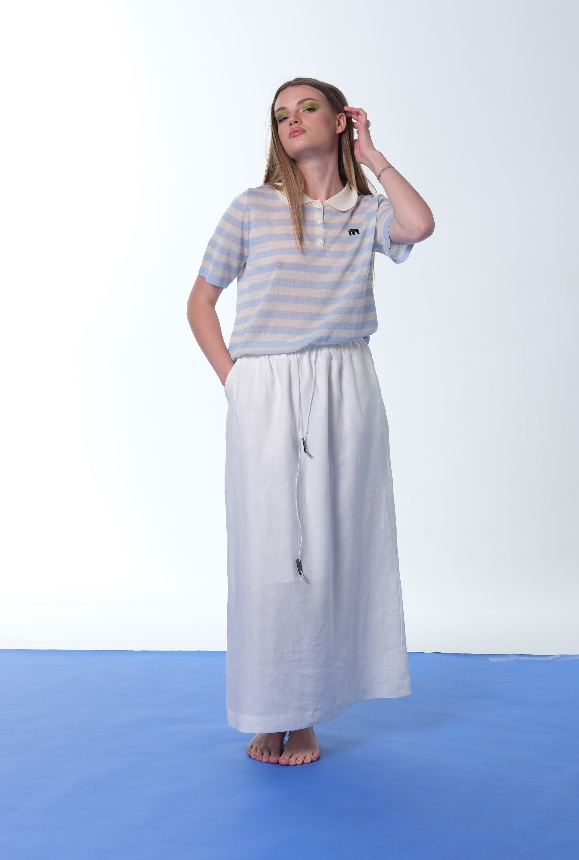 White Linen Maxi Skirt