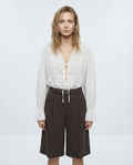 White Tie-Front Blouse
