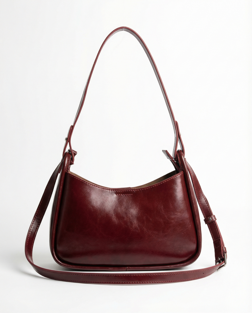 Burgundy Leather Shoulder Bag