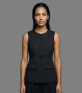 Black Tailored Sleeveless Vest