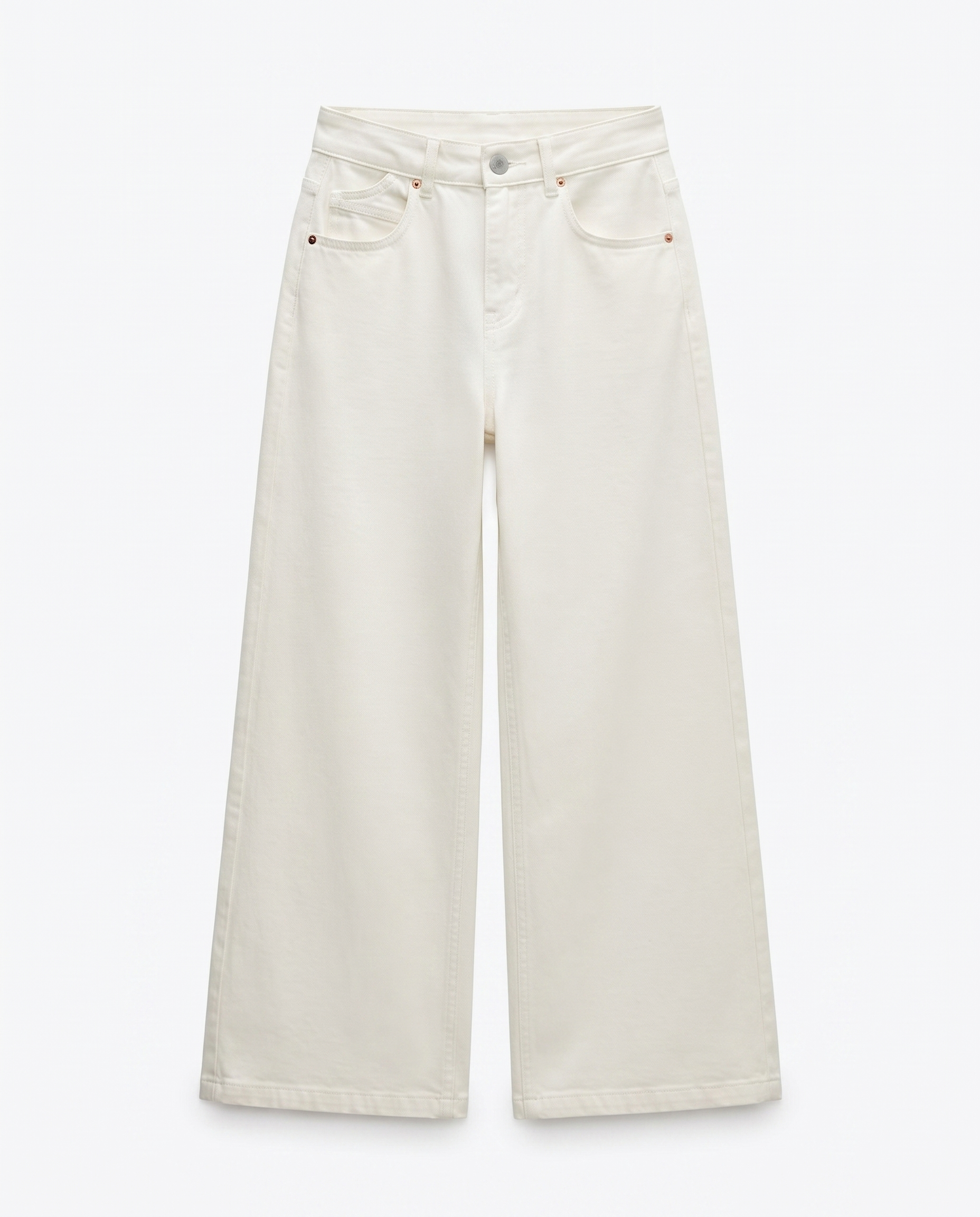 Cream Wide Jeans