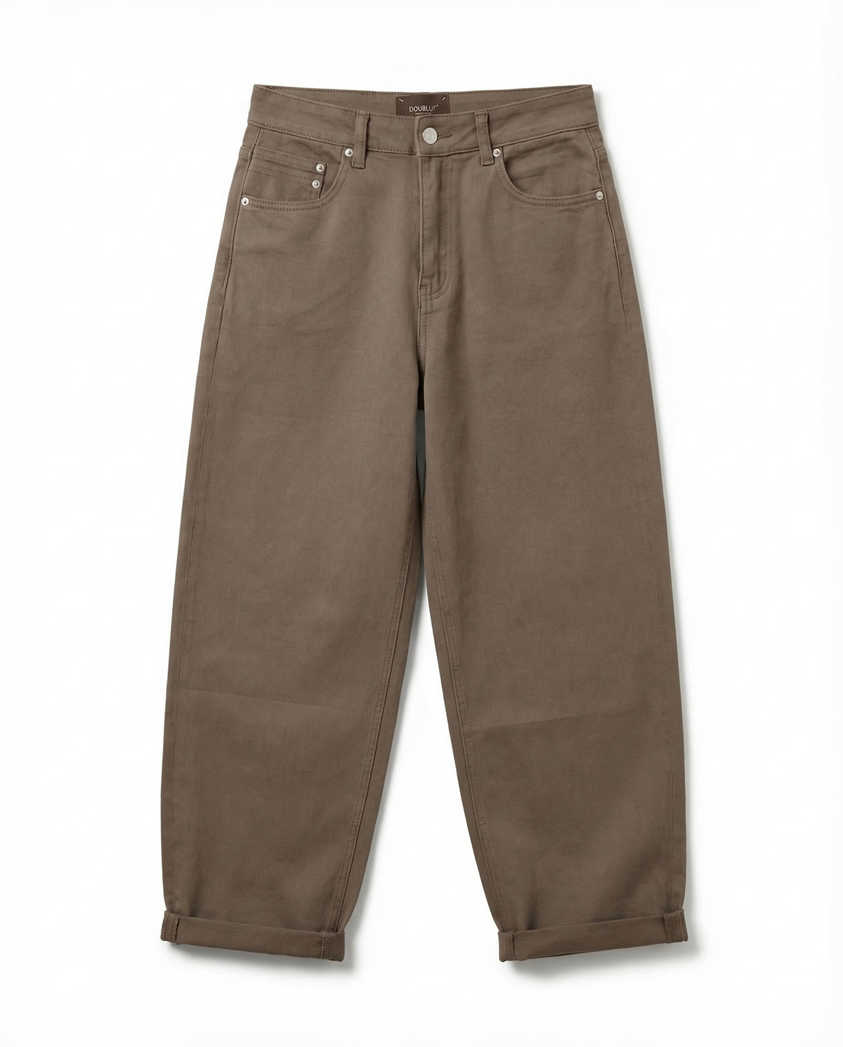 Classic Brown Straight-Leg Jeans